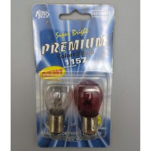 VTG Super Bright Premium Colored Bulb 1157 Automotive 1 Red 1 Clear Glass